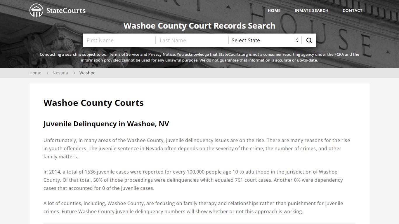 Washoe County, NV Courts - Records & Cases - StateCourts